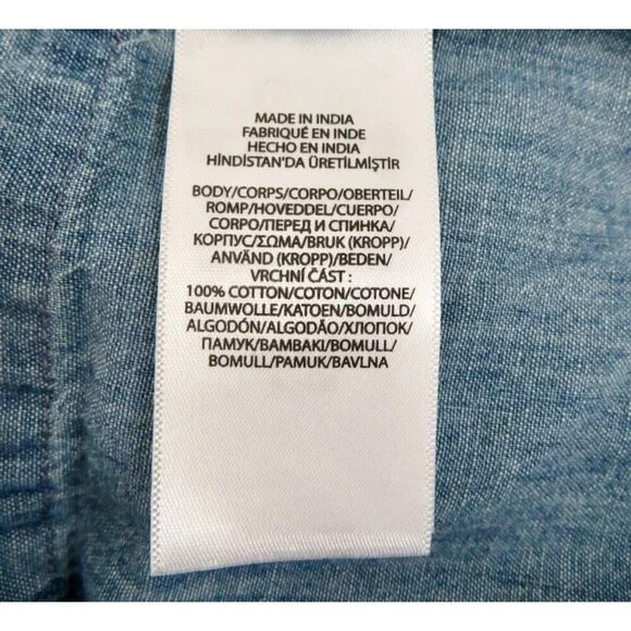 NEW! Polo Ralph Lauren Chambray Jumpsuit Button Front Blue Girls SZ 6-7 Years - Picture 8 of 8